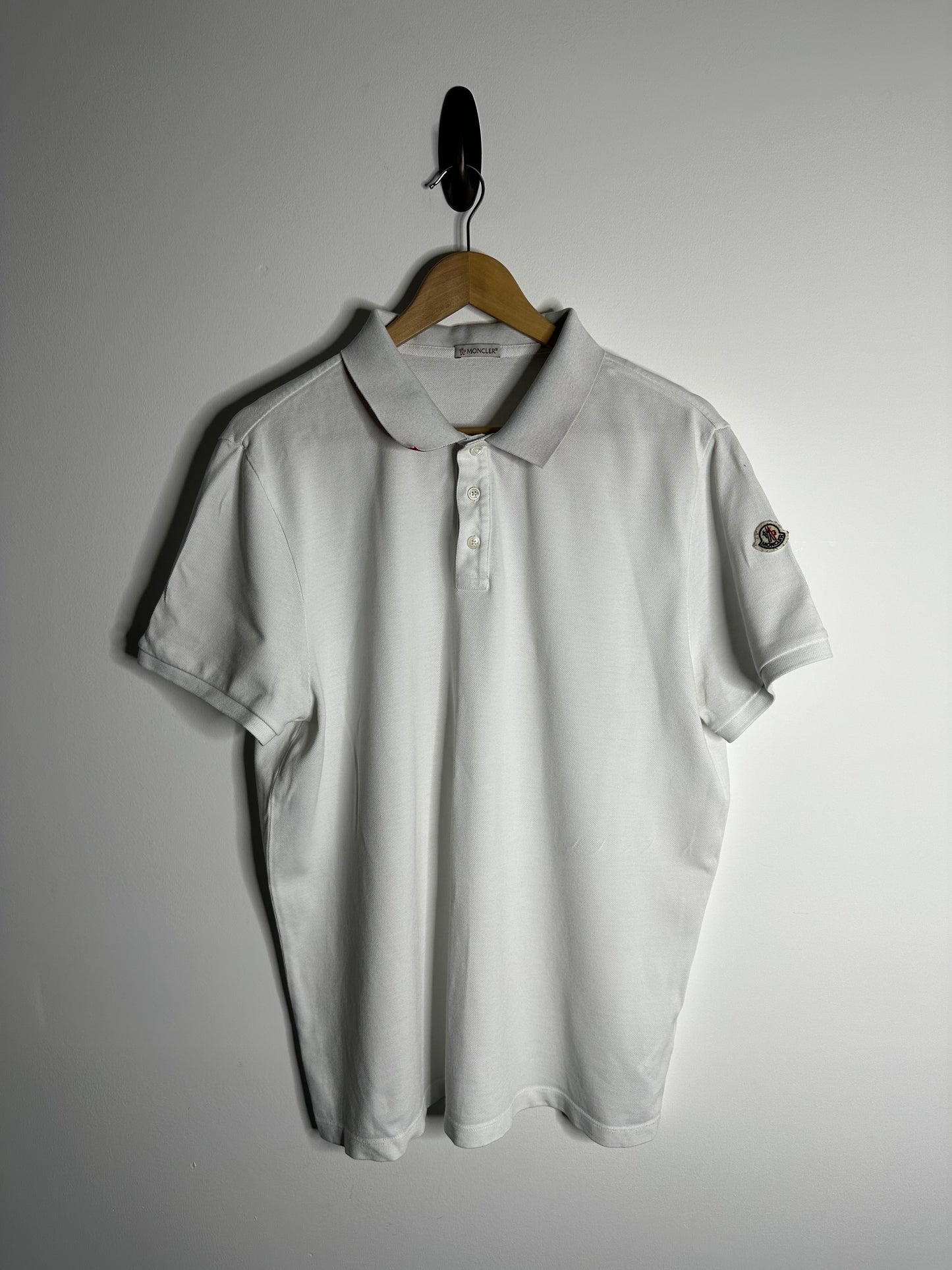 Moncler White Polo Shirt - XXL
