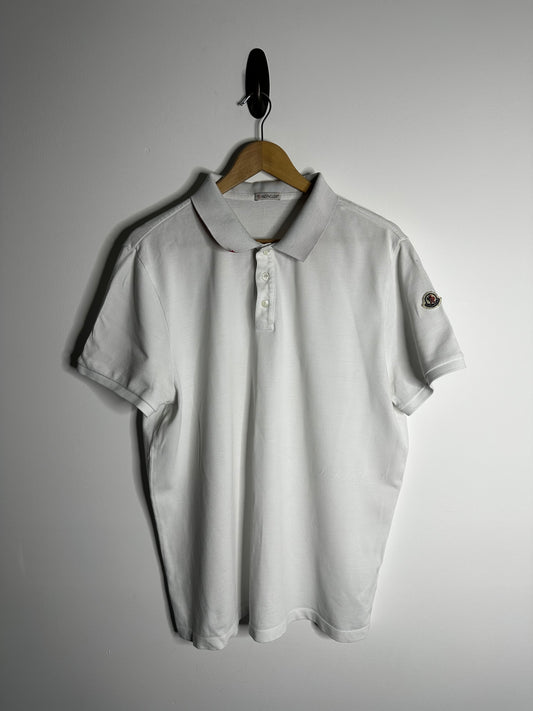 Moncler White Polo Shirt - XXL