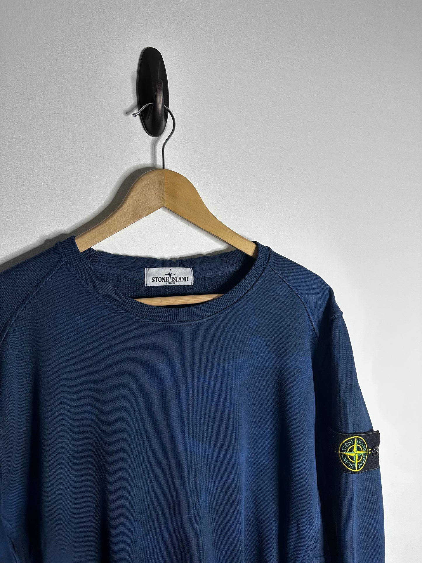 Stone Island Navy Print Crewneck Sweatshirt - Extra Large