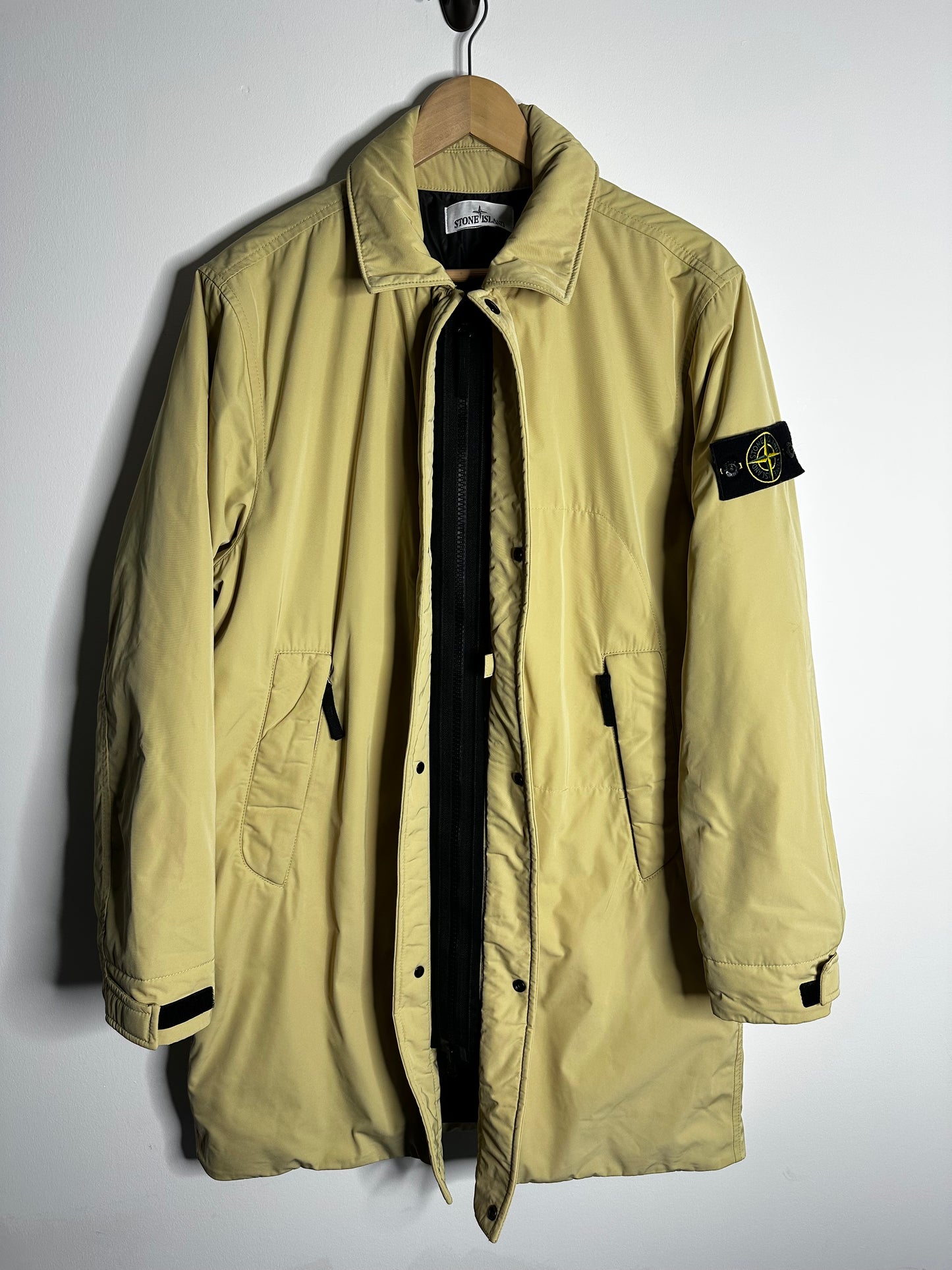 Stone Island Beige Micro Twill Primaloft Insulation Trench Coat - Medium