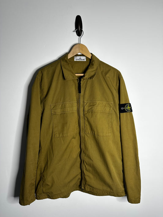 Stone Island Olive Supima Cotton Twill Stretch - TC Overshirt - Extra Large