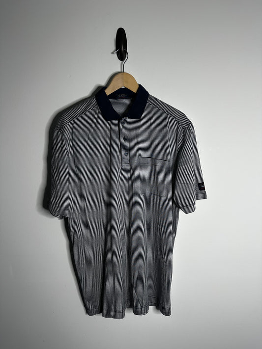 Paul & Shark Navy & White Striped Polo Shirt - Extra Large