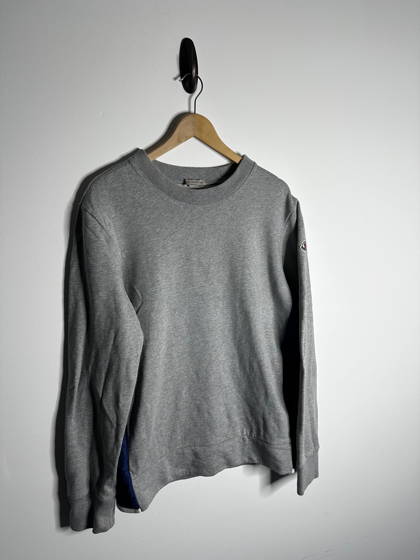Moncler Grey Nylon Panel Sweatshirt - XXL