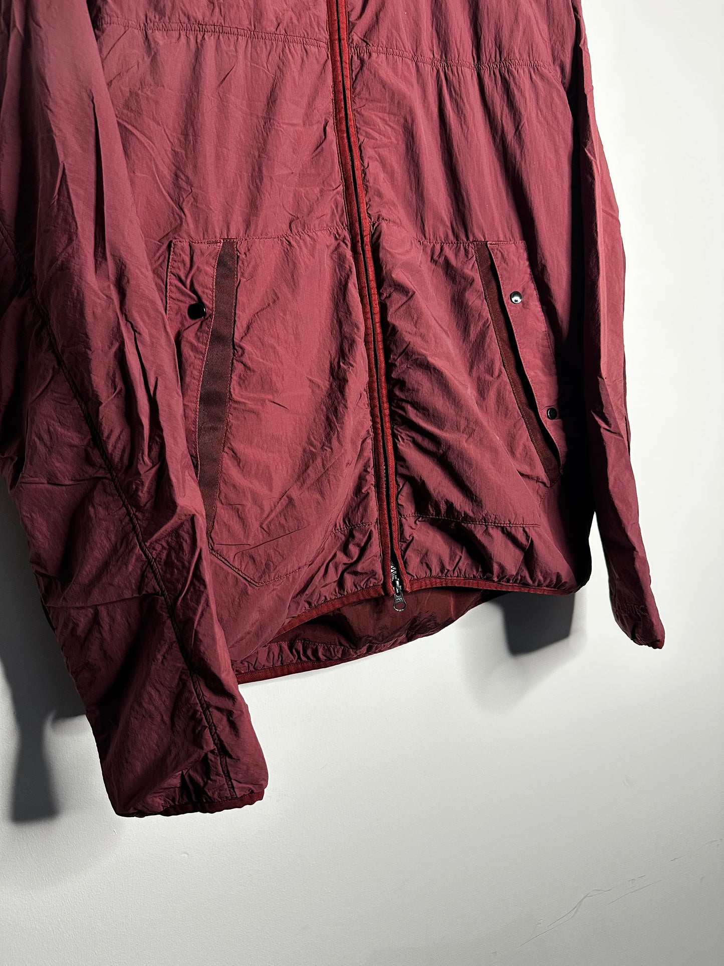 C.P. Company Burgundy G.D.P. Hooded Polartec Goggle Jacket - Extra Large
