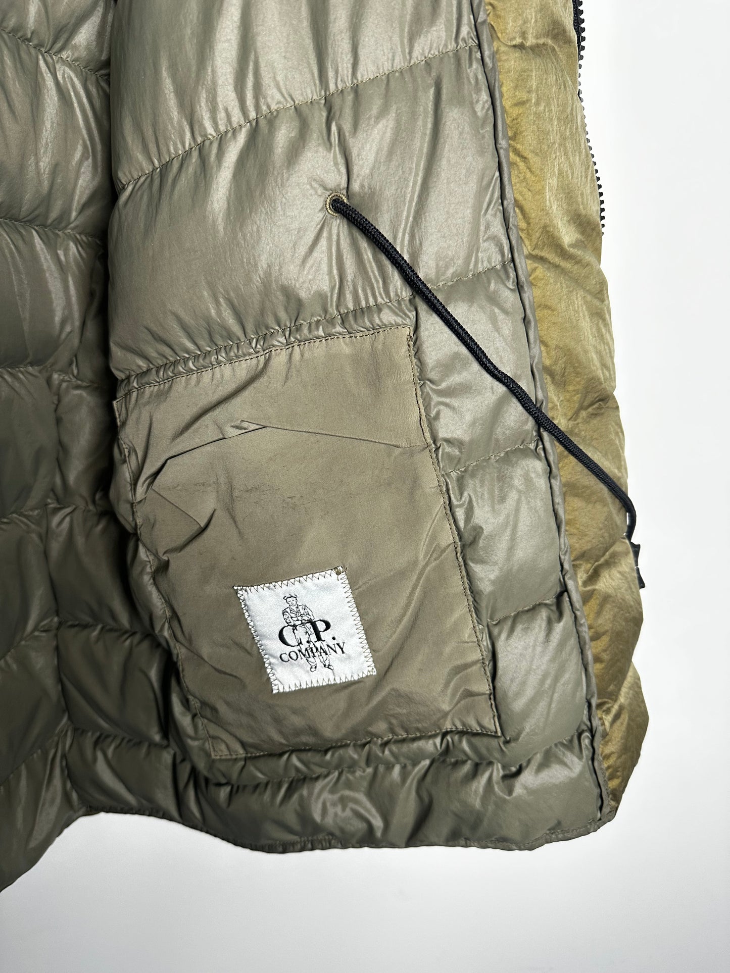 C.P. Company Khaki Nyfoil Utility Watchviewer Mille Goggle Down Jacket - Large