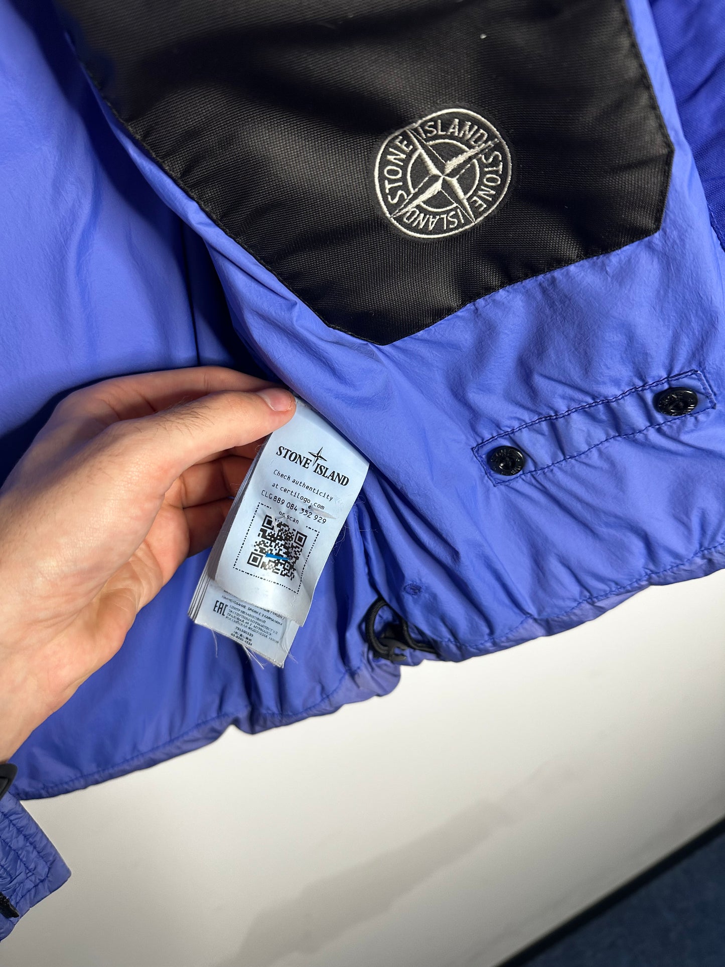Stone Island Blue Garment Dyed Crinkle Reps NY Down Gilet - Medium