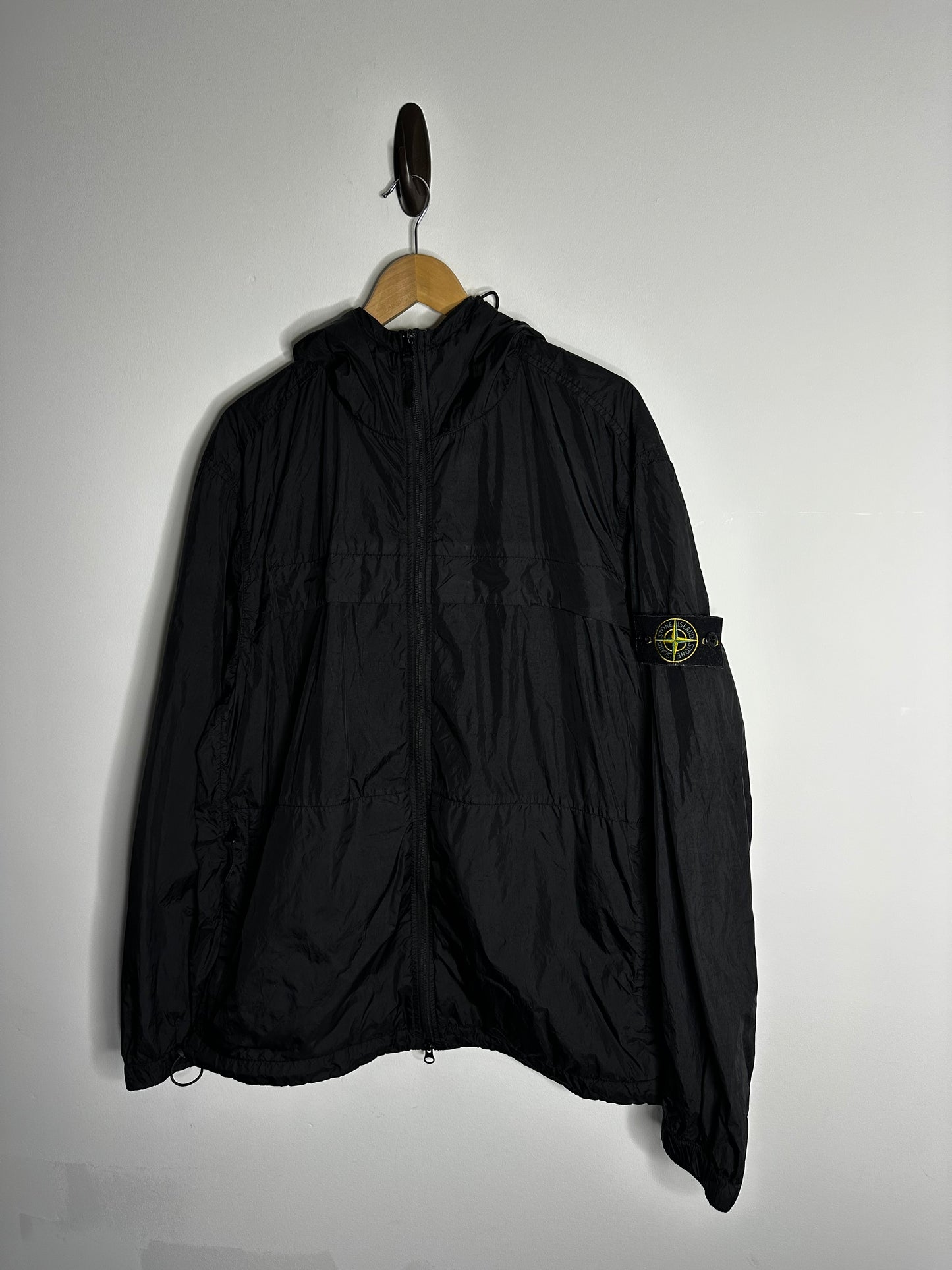 Stone Island Black Crinkle Reps R-NY Hooded Jacket - XXL