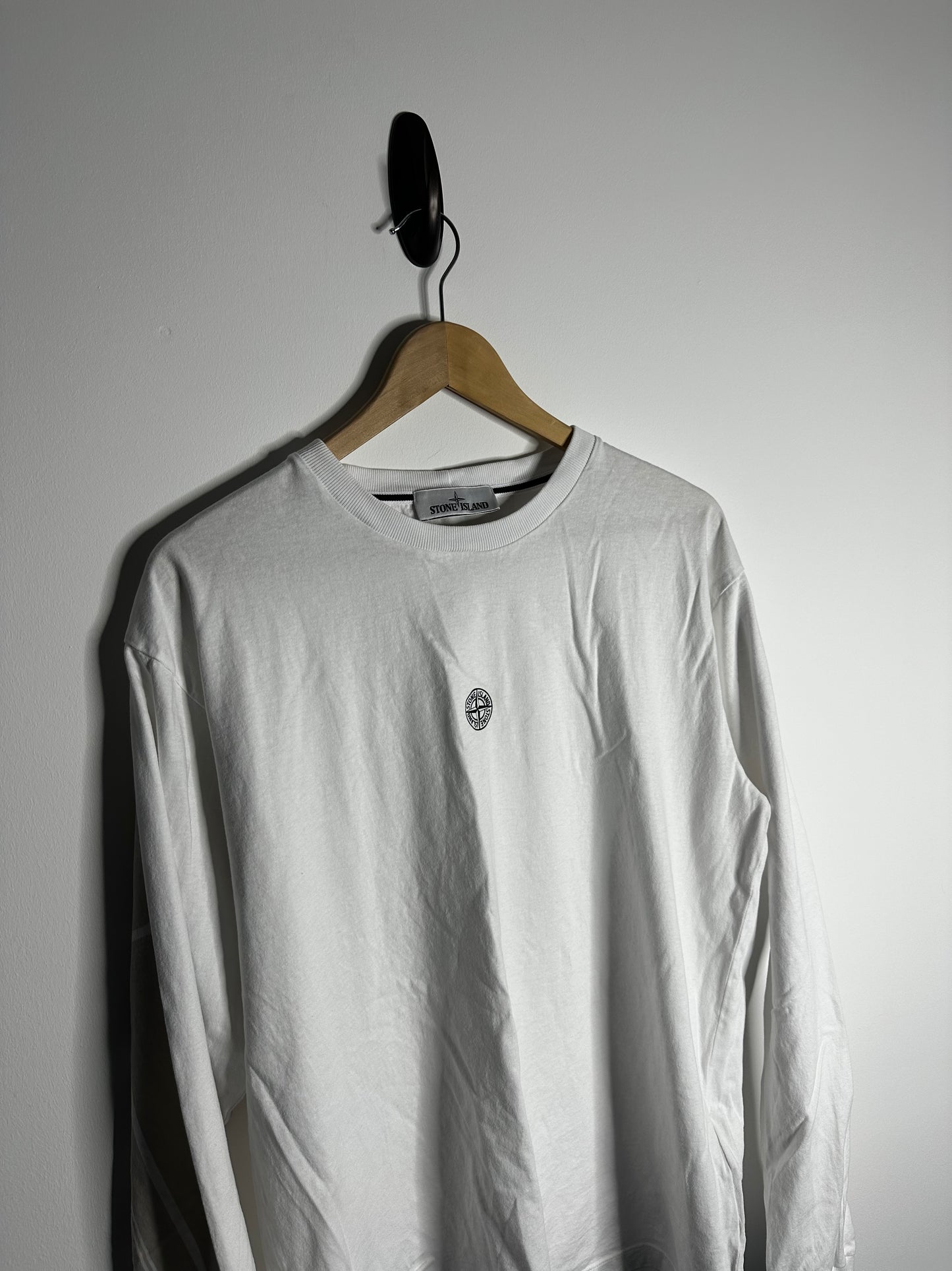 Stone Island White Graphic Print Long Sleeve T - Shirt - Extra Large
