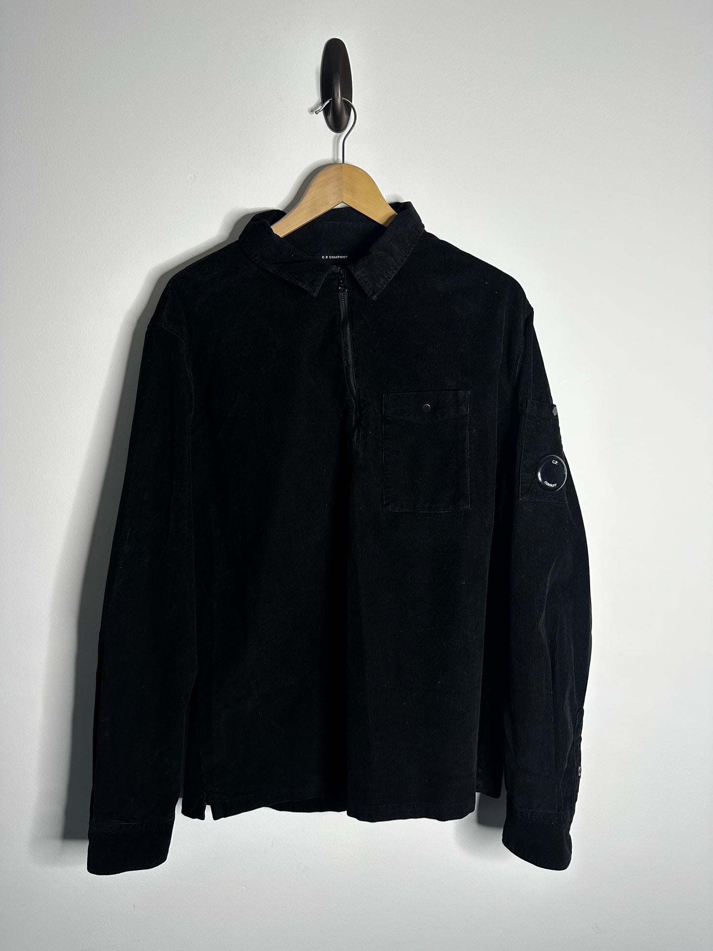 C.P. Company Black Corduroy Smock Overshirt - Extra Large