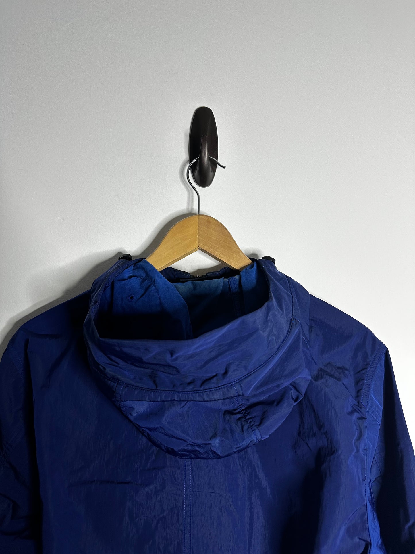 Stone Island Blue Nylon Metal Flock Hooded Jacket - Medium