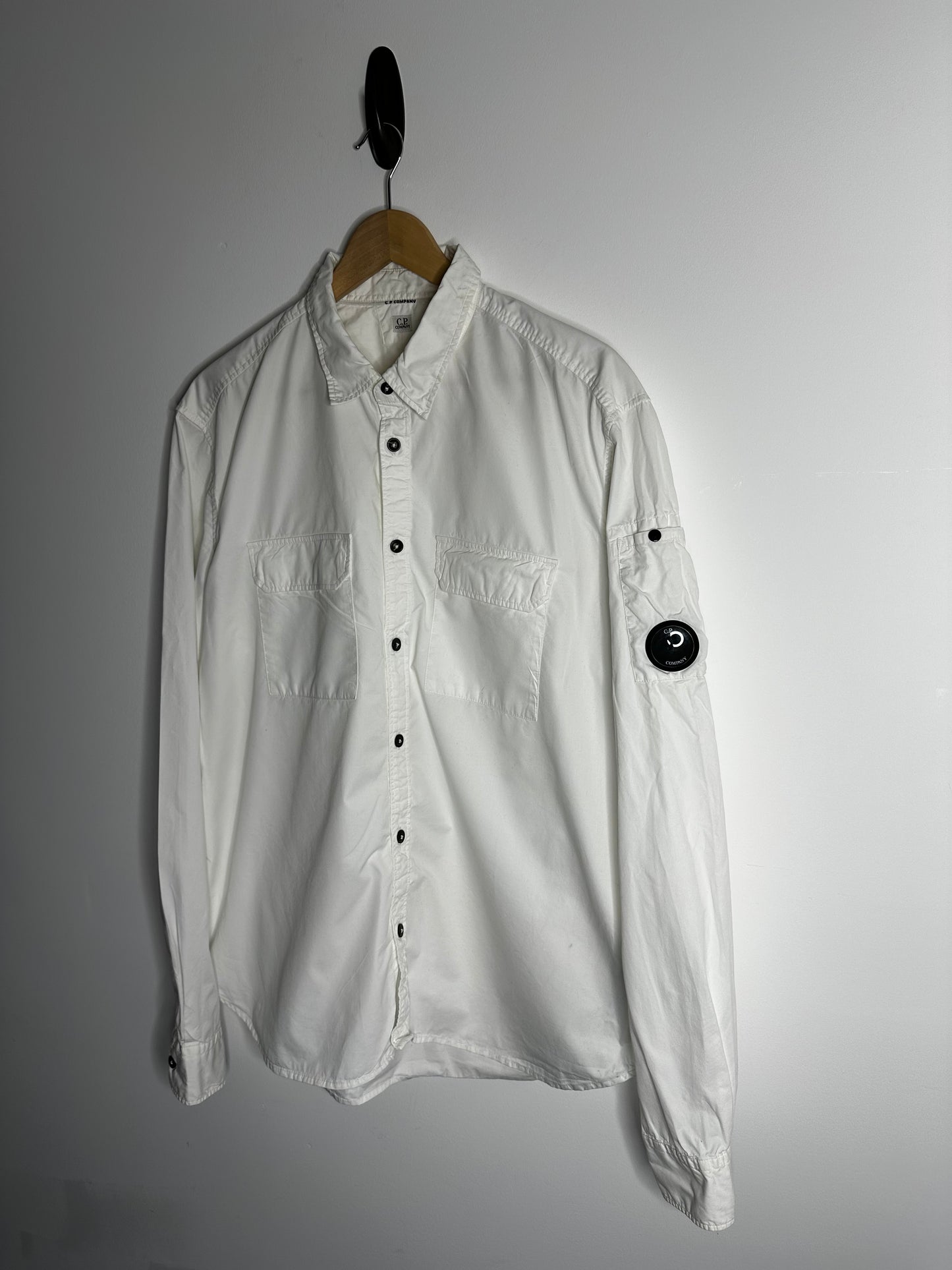 C.P. Company White Button Fasten Overshirt - XXL