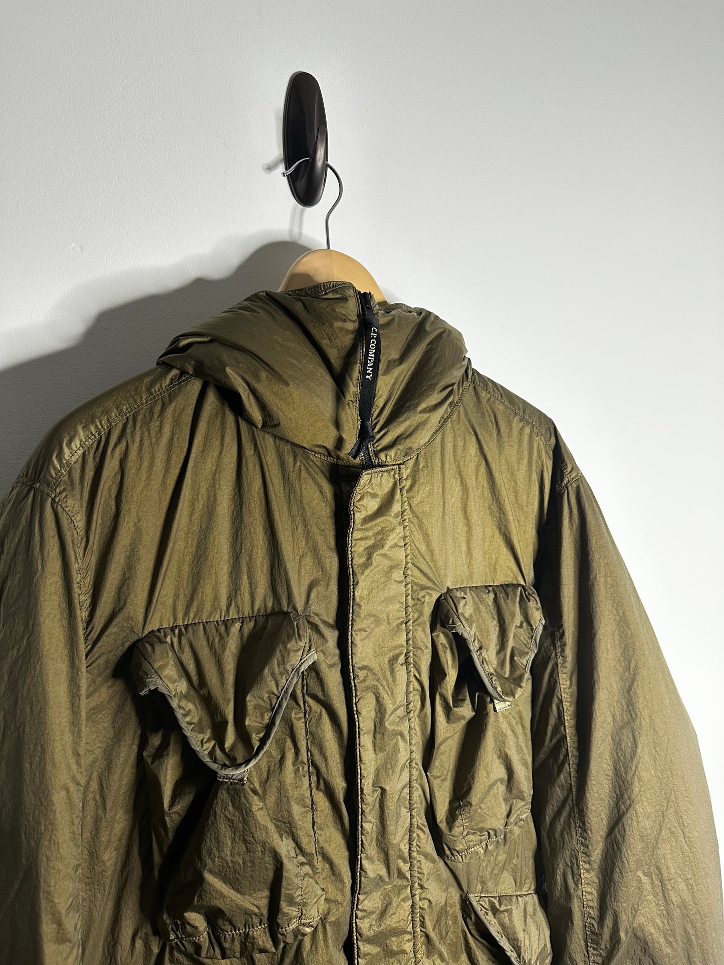 C.P. Company Khaki Nyfoil Utility Watchviewer Mille Goggle Down Jacket - Large