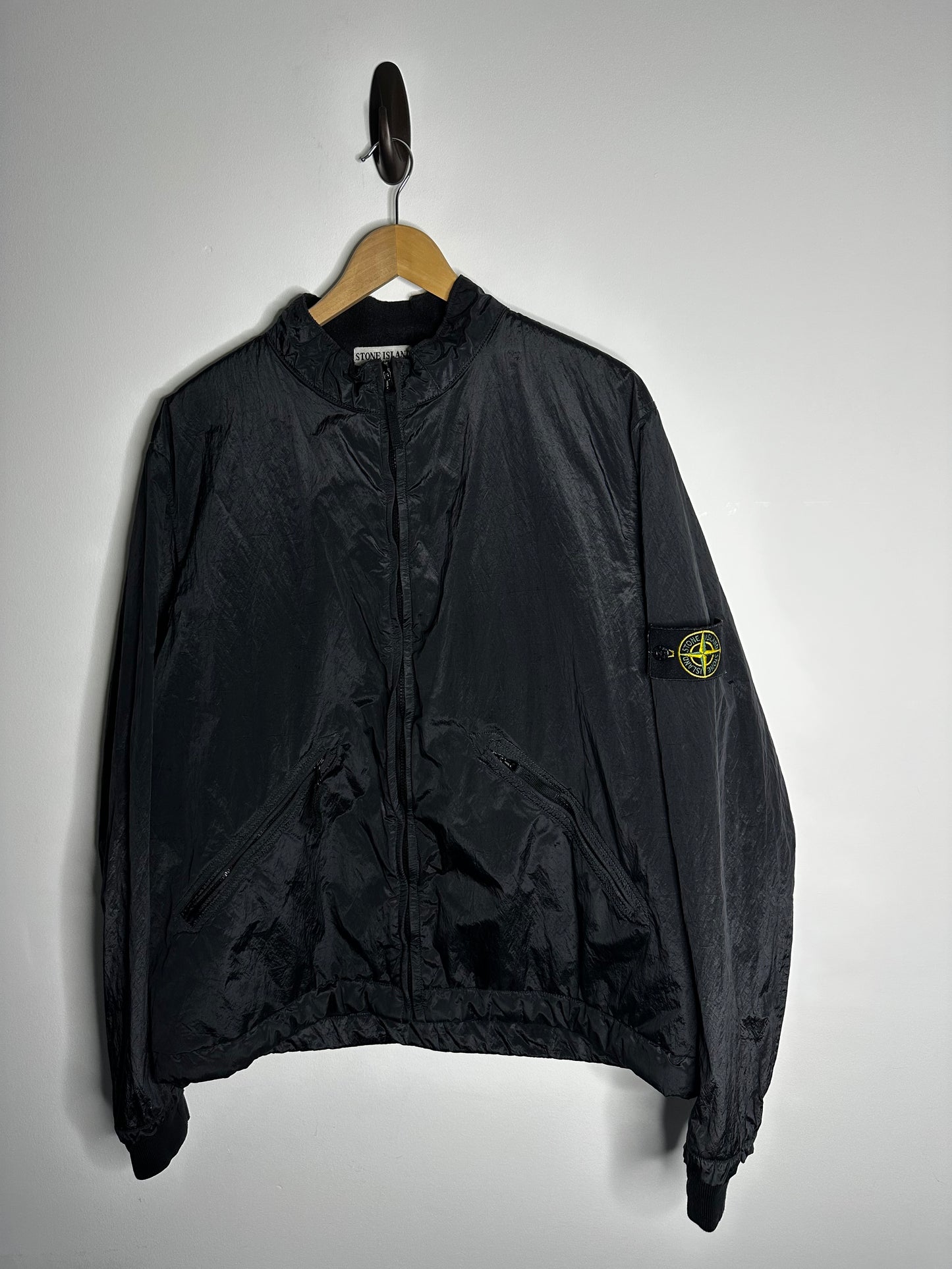 Stone Island Vintage SS07 Black Nylon Metal Quilted Bomber Jacket - XXL