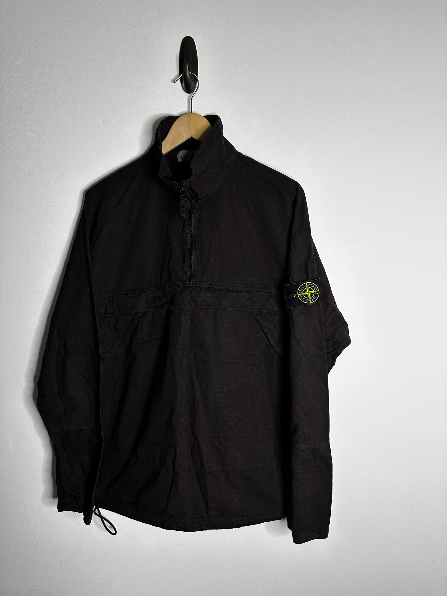 Stone Island Black Ripstop Pull Over Smock - Large