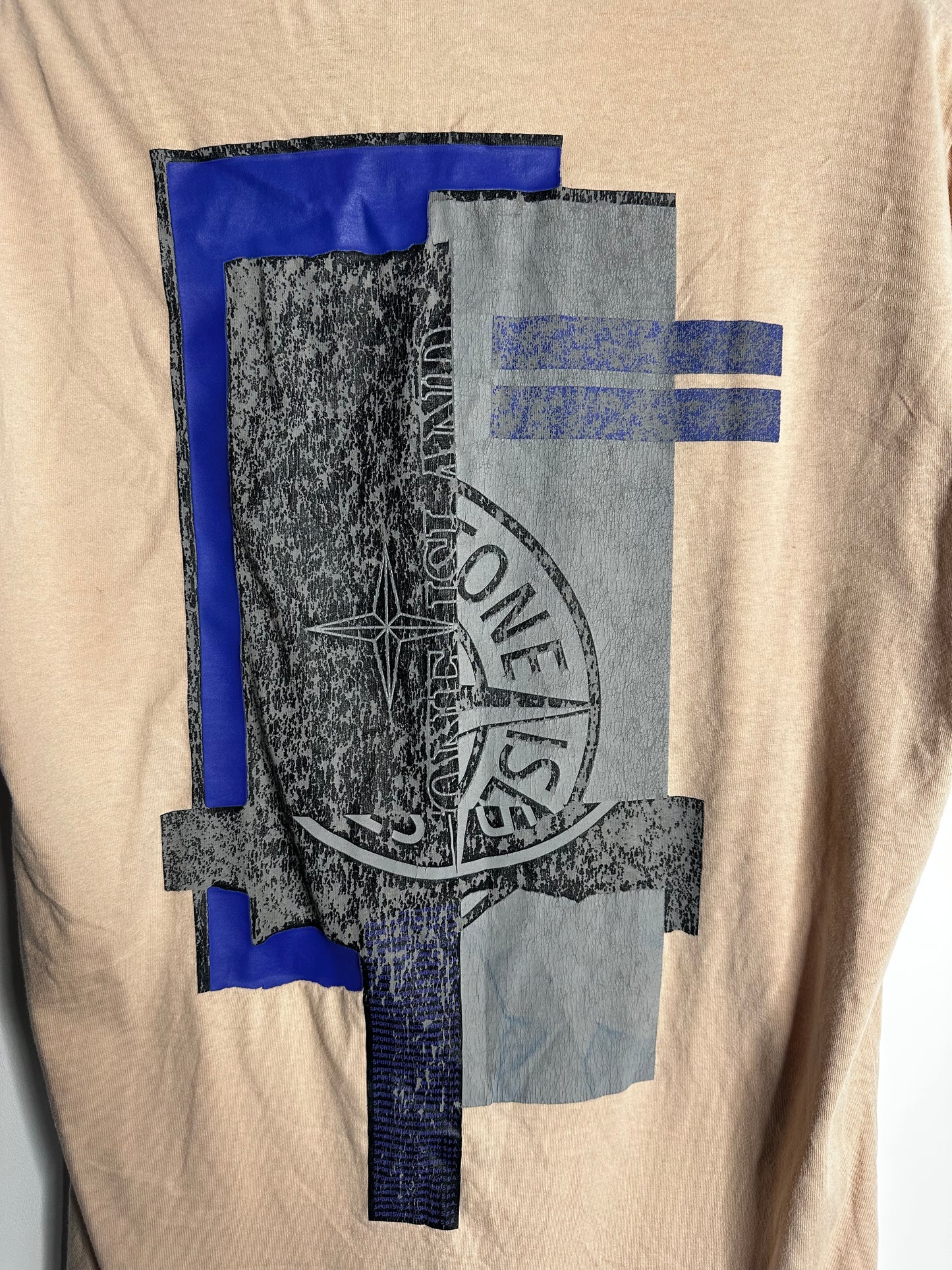 Stone Island Peach Graphic Print T - Shirt - Medium