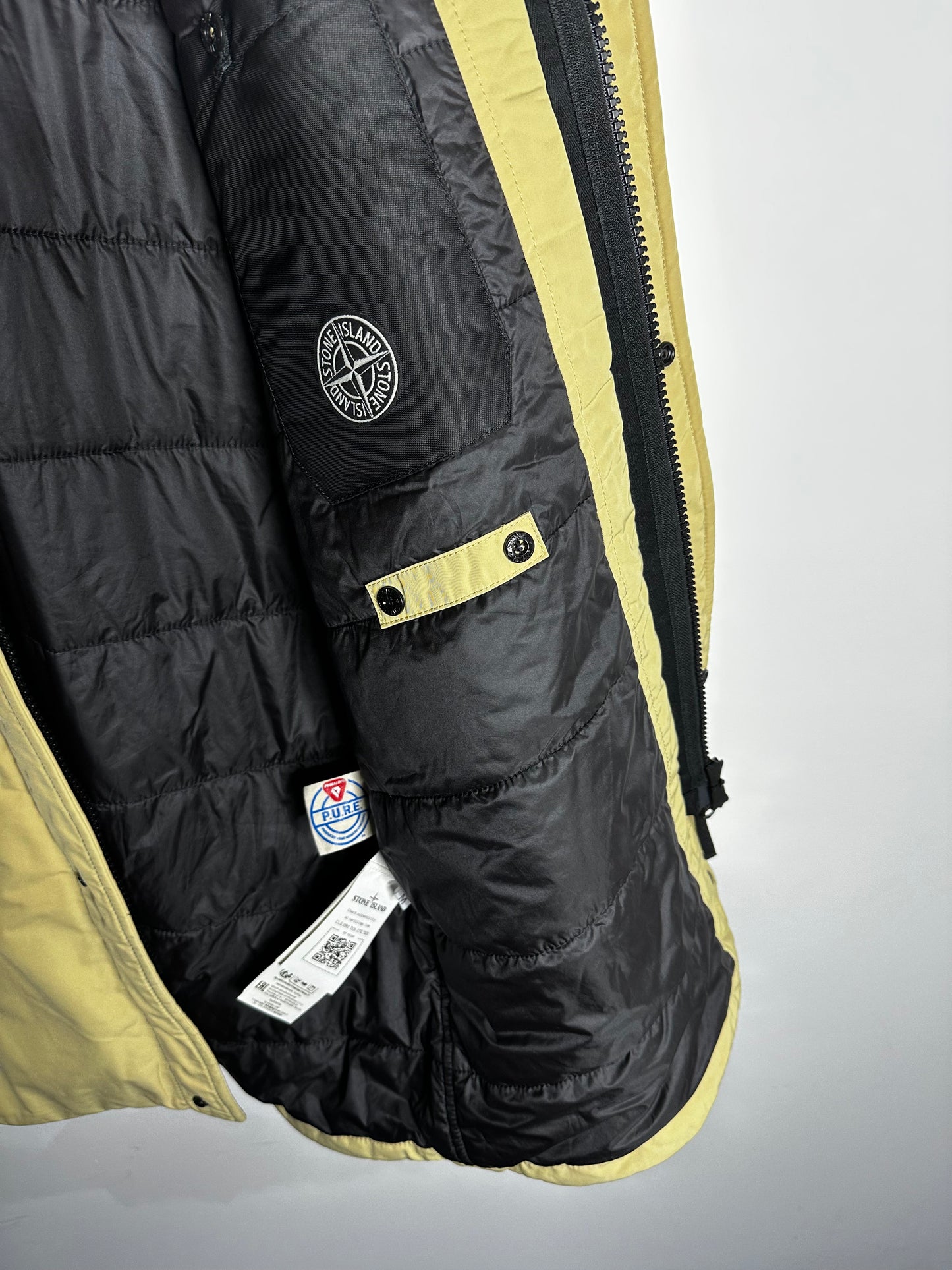 Stone Island Beige Micro Twill Primaloft Insulation Trench Coat - Medium