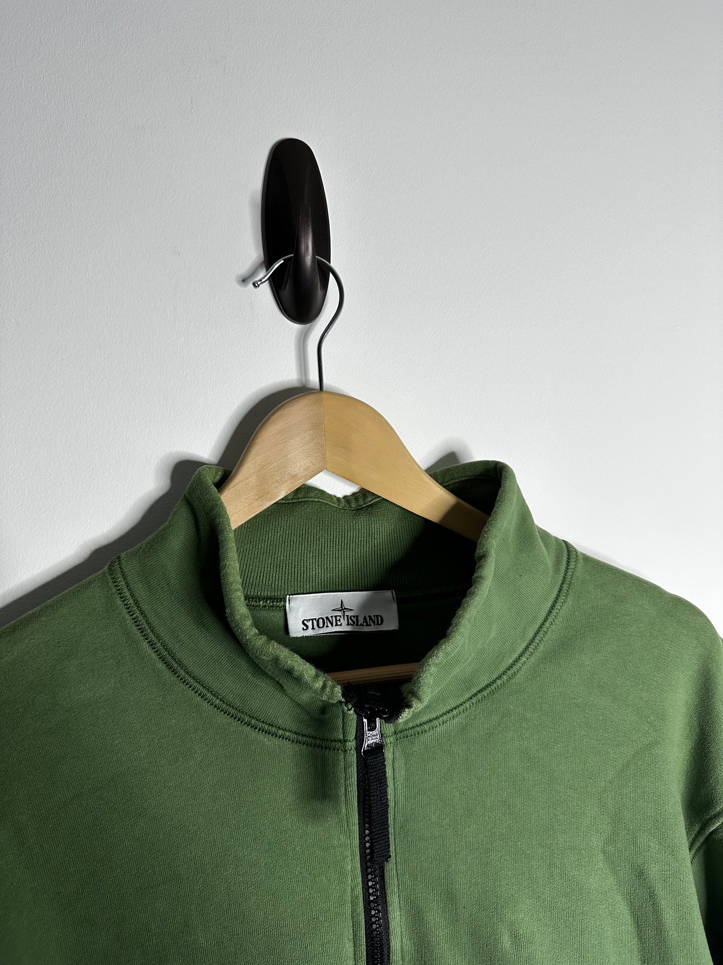 Stone Island Green Quarter Zip Sweatshirt - XXL