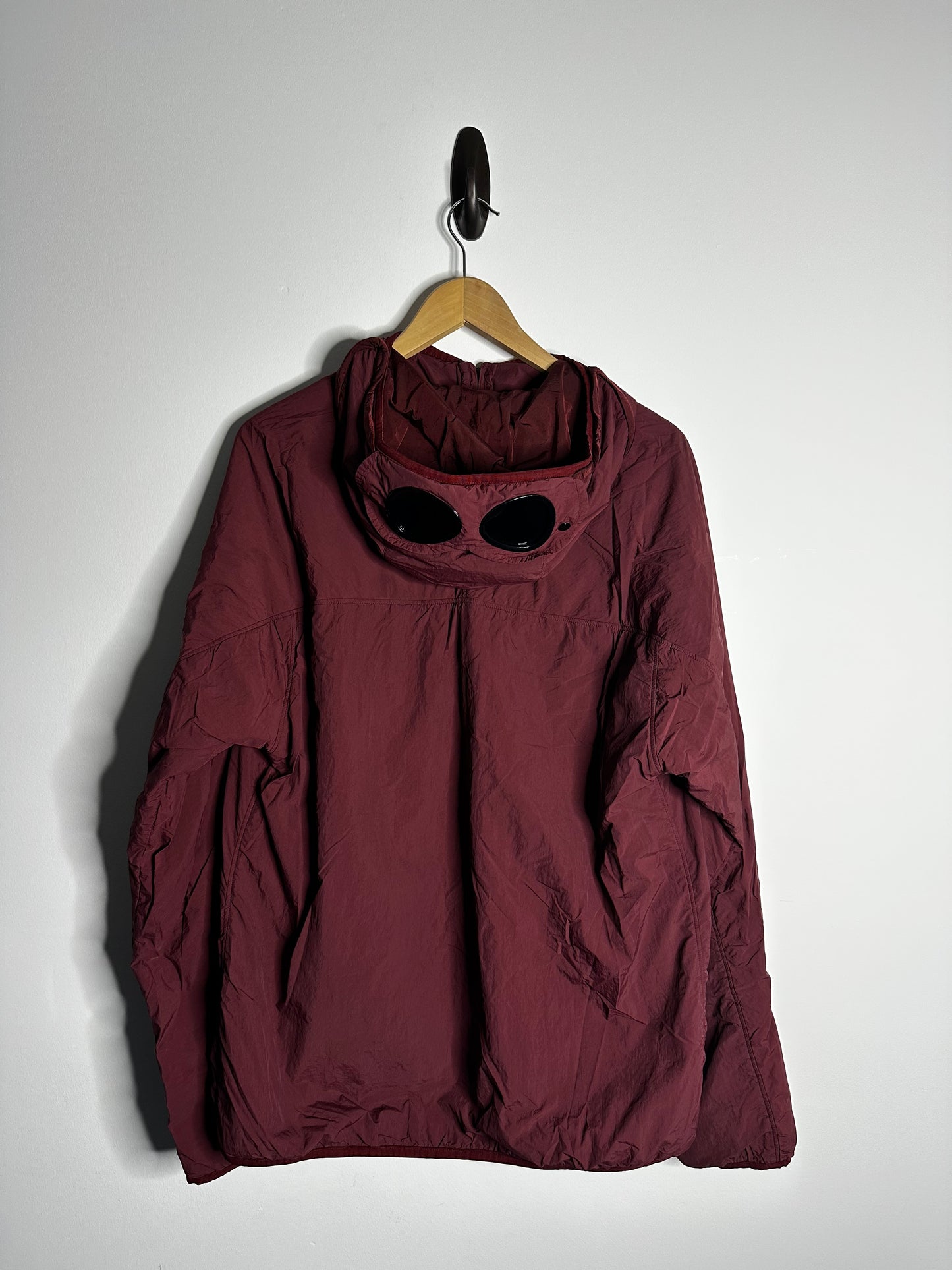 C.P. Company Burgundy G.D.P. Hooded Polartec Goggle Jacket - Extra Large