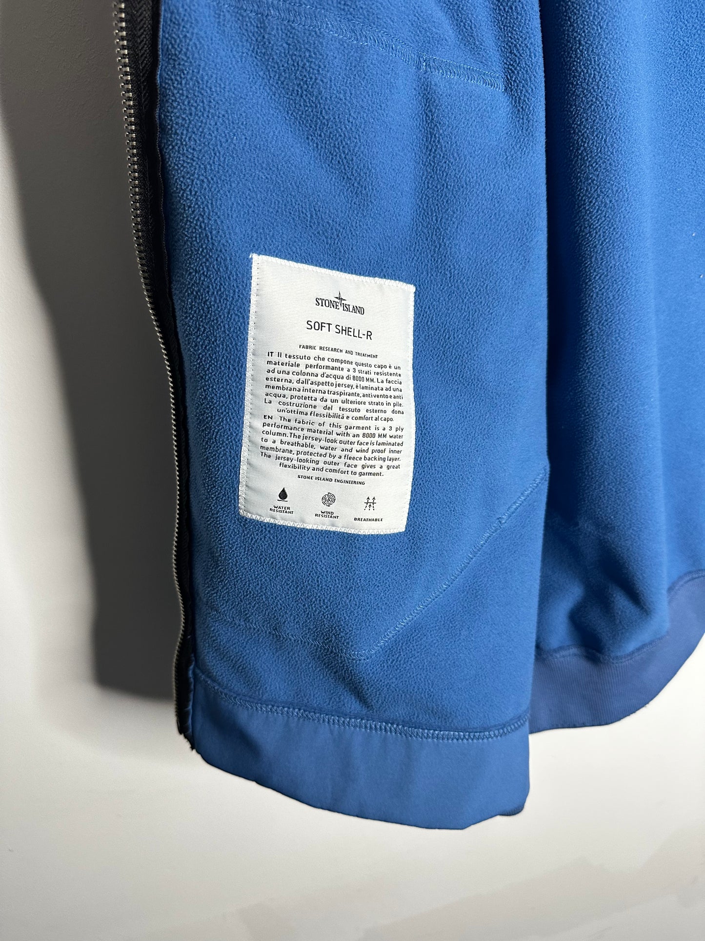 Stone Island Light Blue Soft Shell - R Jacket - Extra Large