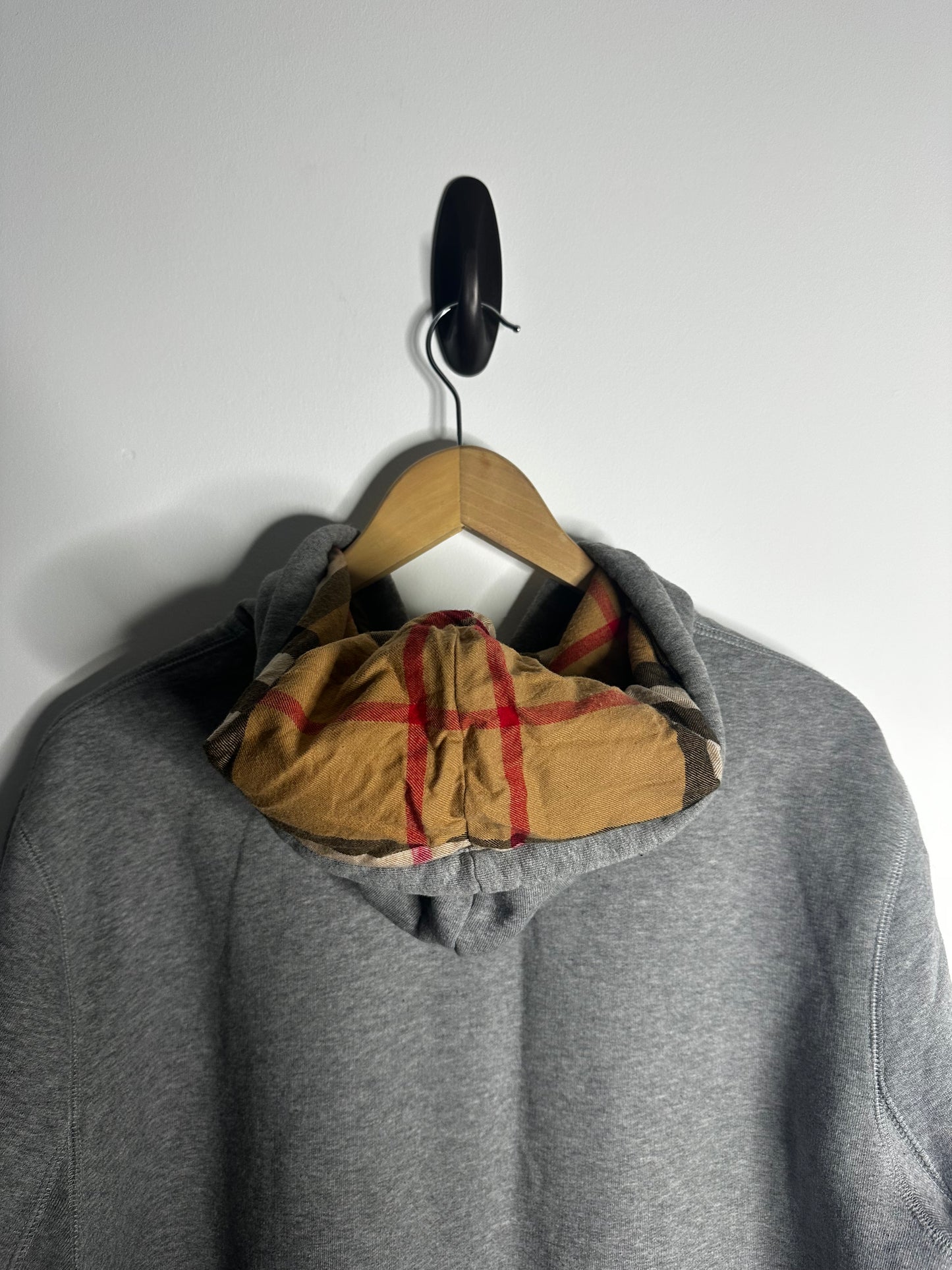 Burberry Grey Full Zip Nova Check Hood Hoodie - Extra Large
