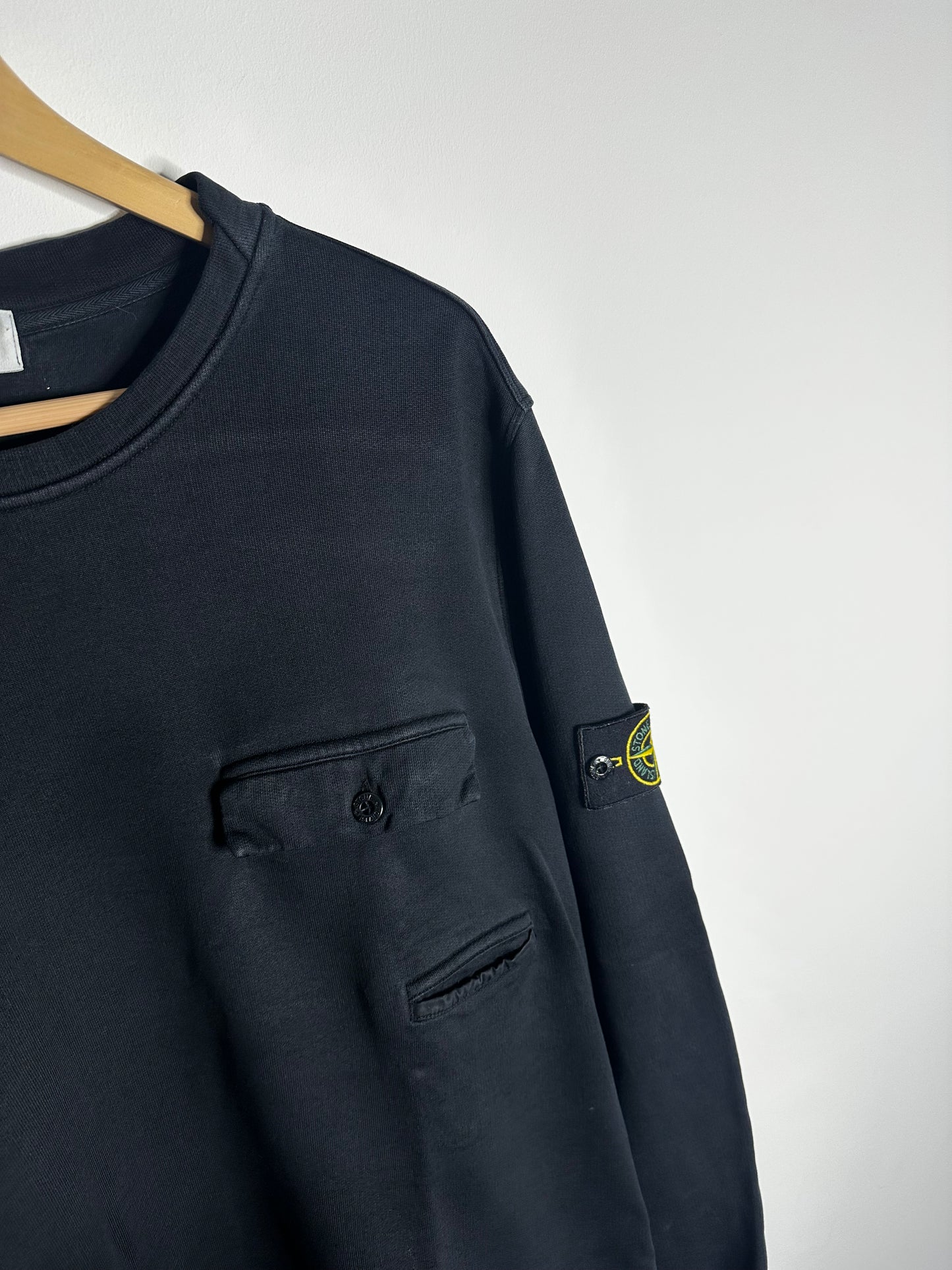 Stone Island Black Chest Pocket Sweatshirt - XXL