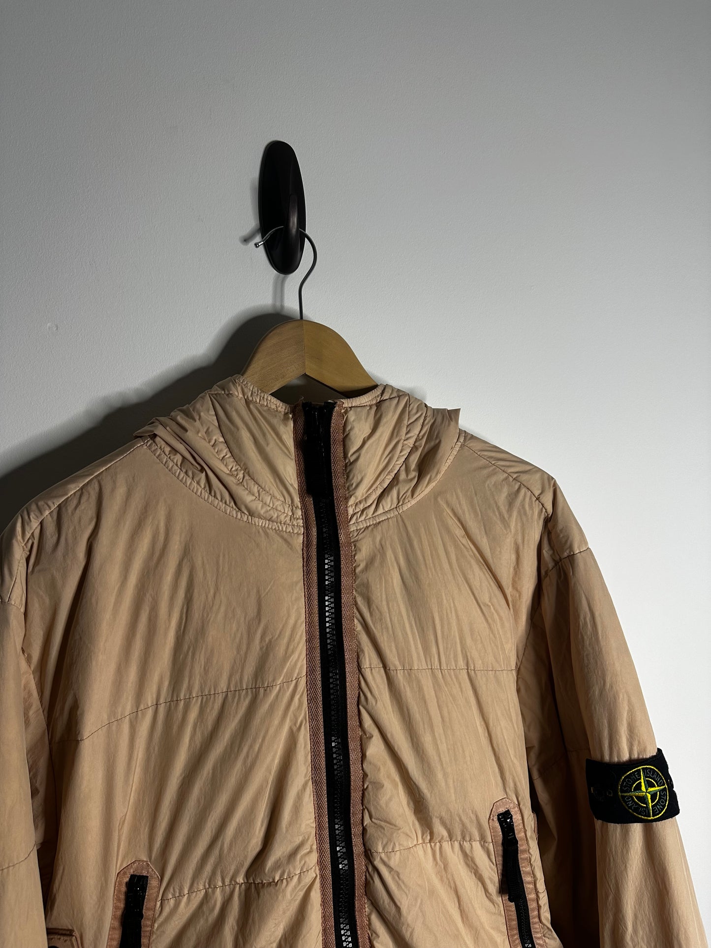 Stone Island Peach Crinkle Reps Down Hooded Jacket - XXL